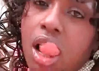 Ebony loves dog s juicy load